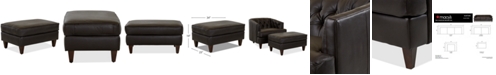 Macy's CLOSEOUT! Austian 34" Leather Ottoman, Created for Macy's